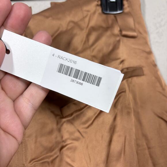 L'agence Womens 2 Paperbag Pants Brown High Waisted Straight Side Pockets - Picture 9 of 9